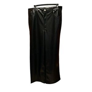 BlankNYC Faux Leather The Franklin Rib Cage Wide Leg in Black Size 31